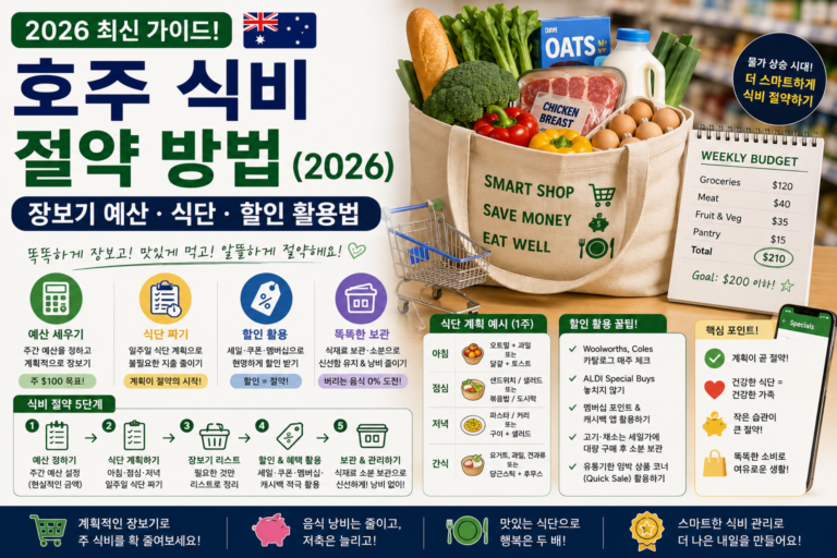 호주 식비 절약 방법 2026 장보기 예산과 식단 관리