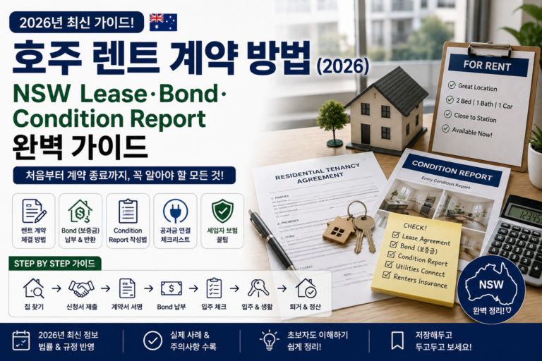 호주 렌트 계약 방법 2026 NSW Lease Bond Condition Report