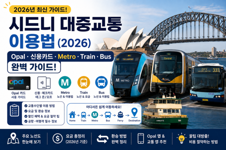 2026년 시드니 대중교통 이용법 Opal Metro Train Bus